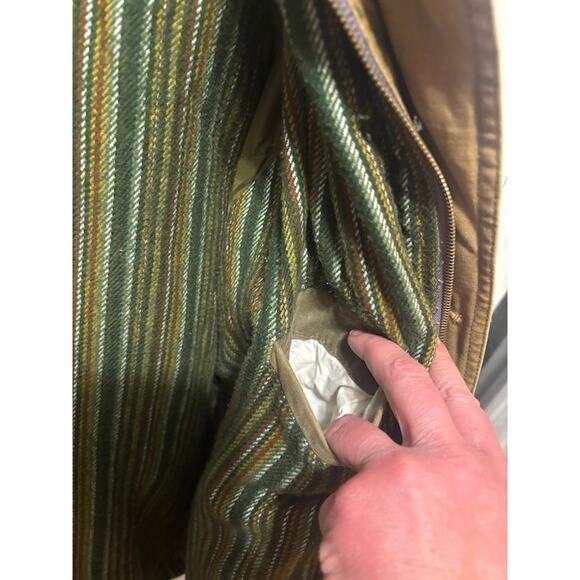 VTG B.O.G. Trading Co Field Coat Barn Chore Jacket Brown Green Lined Men's XL - Picture 9 of 14